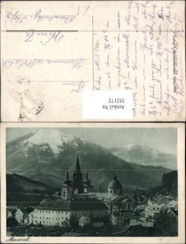 352172,Mariazell Teilansicht Kirche Bergkulisse