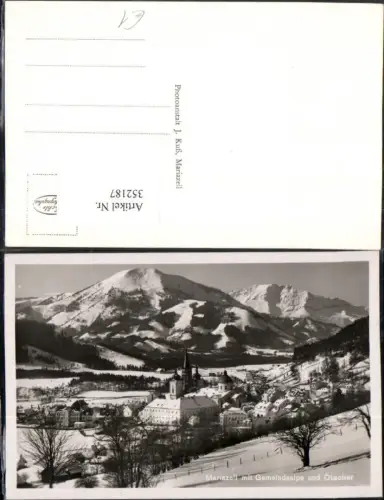 352187,Mariazell Totale m. Gemeindealpe u. Ötscher Bergkulisse Winterbild
