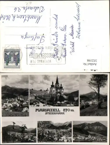 352198,Mariazell Totale Kirche Seilbahn Mehrbildkarte