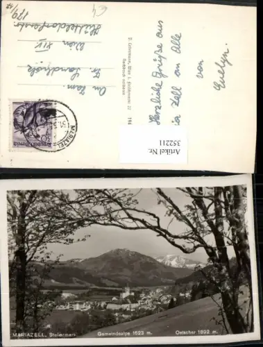 352211,Mariazell Totale m. Gemeindealpe u. Ötscher Bergkulisse