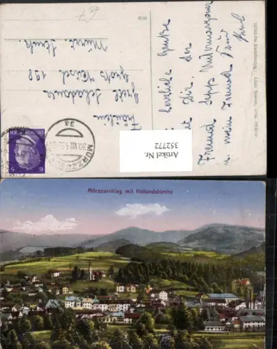 352772,Mürzzuschlag Teilansicht m. Heilandskirche