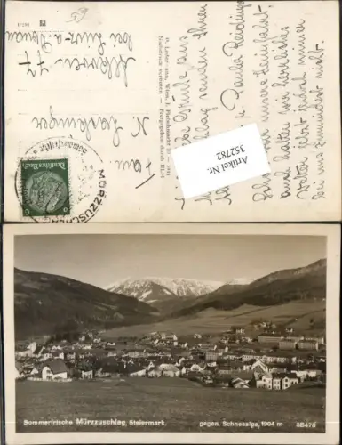 352782,Mürzzuschlag Totale geg. Schneealpe Bergkulisse