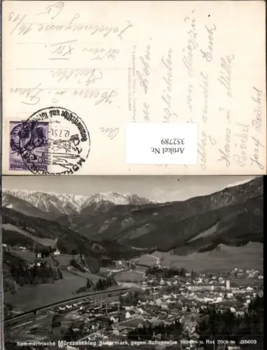 352789,Mürzzuschlag Totale geg. Schneealpe u. Rax Bergkulisse