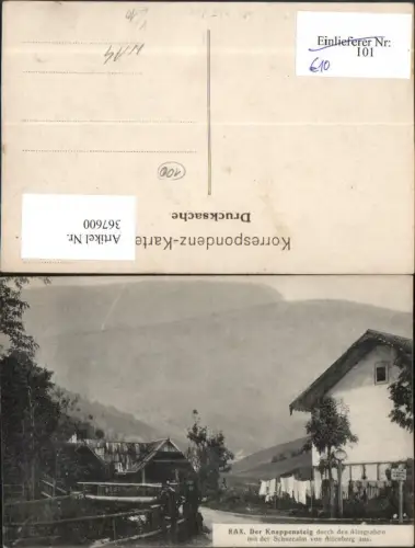367600,Rax Knappensteig durch den Almgraben m. Schneealm von Altenberg pub B.K.W.I. 1069