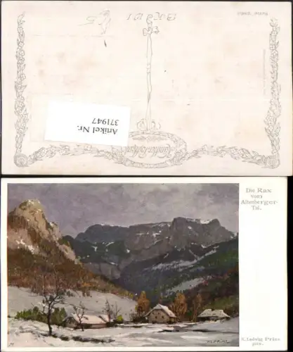 371947,Künstler AK Karl Ludwig Prinz Rax vom Altenbergertal Winterbild pub B.K.W.I. 286/8