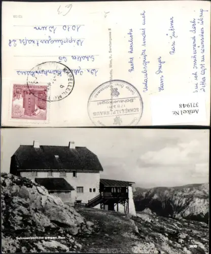 371948,Schneealpenhaus Berghütte b. Altenberg geg. Rax Bergkulisse