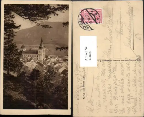 374602,Gruß aus Mariazell Teilansicht Kirche