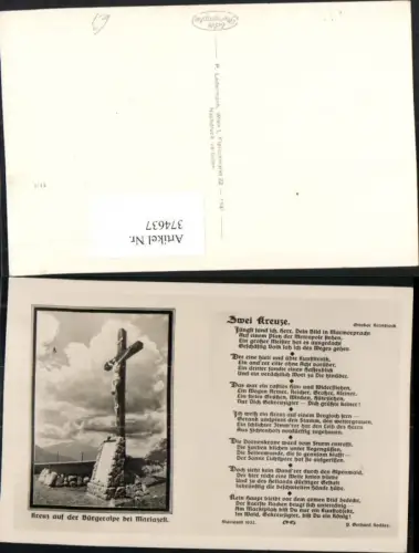374637,Kreuz auf der Bürgeralpe b. Mariazell Gedicht Zwei Kreuze Text
