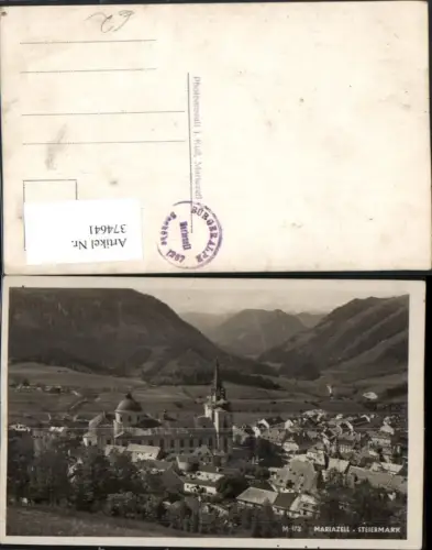 374641,Mariazell Totale Kirche Bergkulisse