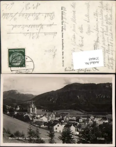 374645,Mariazell Totale m. Tonion u. Sauwand Bergkulisse