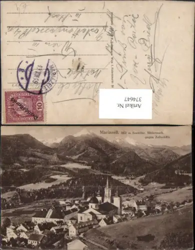 374647,Mariazell Totale geg. Zellerhüte Bergkulisse