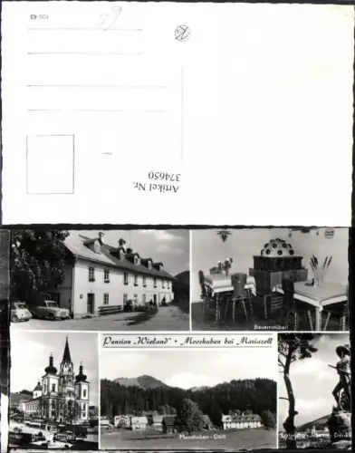 374650,Mariazell Basilika Mooshuben Pension Wieland Erzherzog-Johann-Denkmal Mehrbildkarte