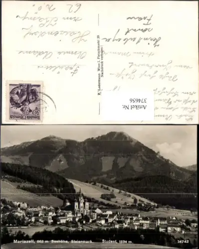 374656,Mariazell Totale m. Student Bergkulisse