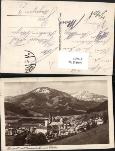 374657,Mariazell Totale m. Gemeindealpe u. Ötscher Bergkulisse