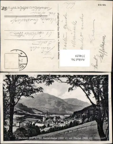 374659,Mariazell Totale m. Gemeindealpe u. Ötscher Bergkulisse