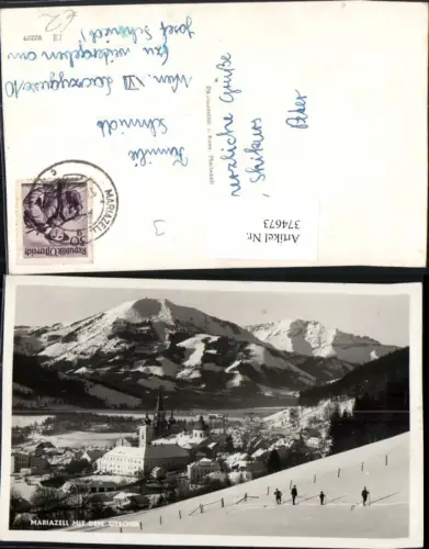 374673,Mariazell Totale m. Ötscher Bergkulisse Winterbild
