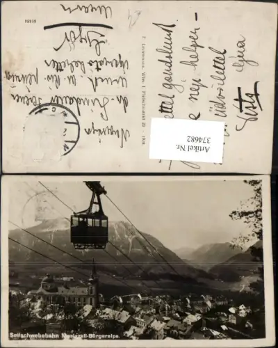 374682,Mariazell Totale Kirche Seilbahn Bürgeralpe Bergkulisse
