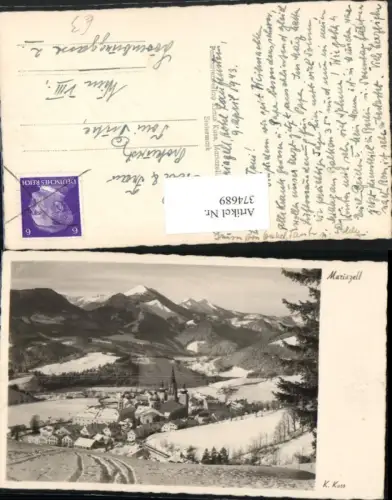 374689,Mariazell Totale Bergkulisse Winterbild