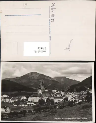 374695,Mariazell Totale m. Gemeindealpe u. Ötscher Bergkulisse