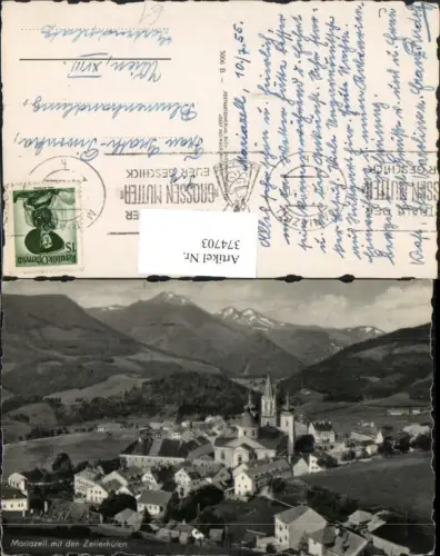 374703,Mariazell Totale m. Zellerhüten Bergkulisse