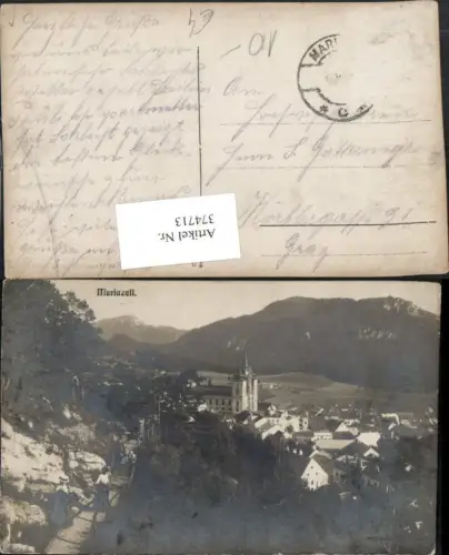 374713,Mariazell Teilansicht Bergkulisse Wegpartie
