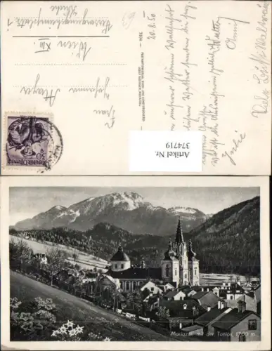 374719,Mariazell Teilansicht Kirche m. Tonion Bergkulisse