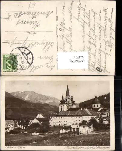 374721,Mariazell Teilansicht Kirche m. Ötscher Bergkulisse