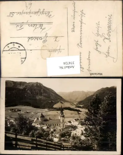 374724,Mariazell Teilansicht Kirche Bergkulisse