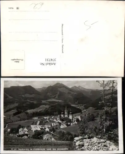 374731,Mariazell Totale m. Zellerhüte Bergkulisse