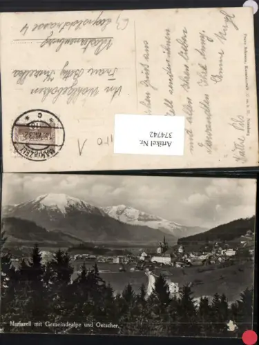 374742,Mariazell Totale m. Gemeindealpe u. Ötscher Bergkulisse