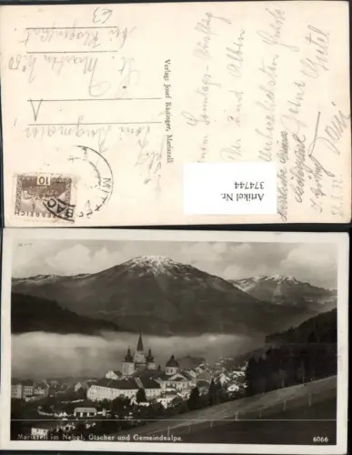374744,Mariazell Totale im Nebel m. Ötscher u. Gemeindealpe Bergkulisse