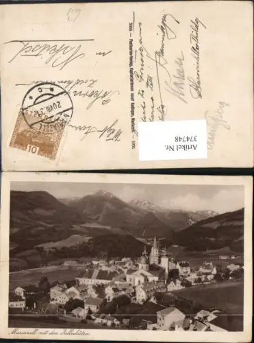 374748,Mariazell Totale m. Zellerhüten Bergkulisse