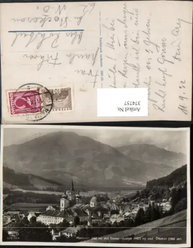 374757,Mariazell Totale m. Gemeindealpe u. Ötscher Bergkulisse