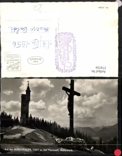 374759,Auf der Bürgeralpe b. Mariazell Kreuz Aussichtsturm