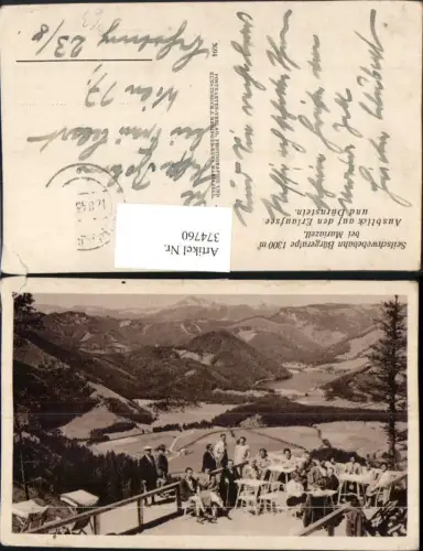 374760,Mariazell Bürgeralpe Terrasse Ausblick auf den Erlaufsee u. Dürnstein