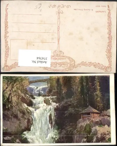 374764,Künstler AK K. Ludwig Prinz Mariazell Lassingfall Wasserfall pub B.K.W.I. 226/2