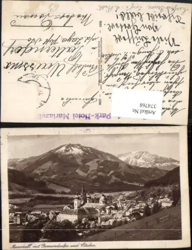 374768,Mariazell Totale m. Gemeindealpe u. Ötscher Bergkulisse