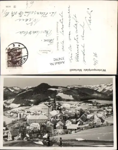 374792,Mariazell Totale Bergkulisse Winterbild