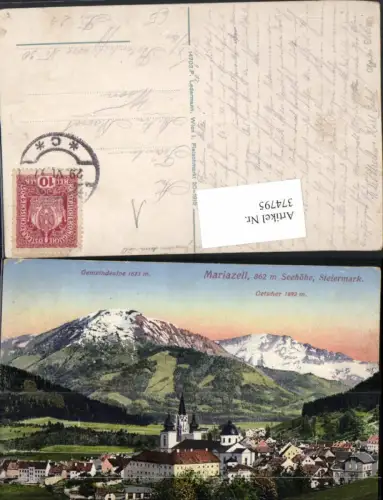 374795,Mariazell Totale geg. Gemeindealpe u. Ötscher Bergkulisse