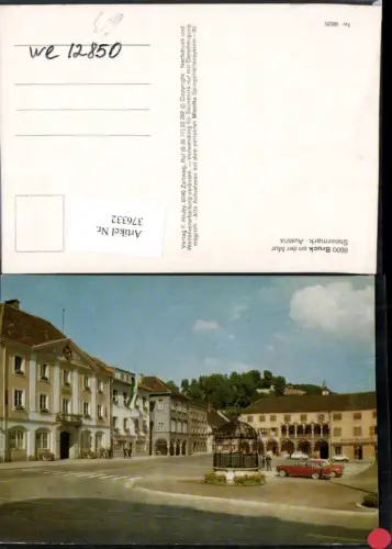 376332,Bruck an d. Mur Hauptplatz Brunnen Kornmesserhaus Rathaus