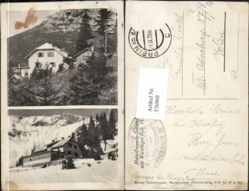 376960,Naturfreunde Schutzhaus am Waxriegel Berghütte b. Kapellen Mehrbildkarte