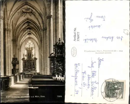 376977,Neuberg an d. Mürz Stiftskirche Kirche Innenansicht Altar