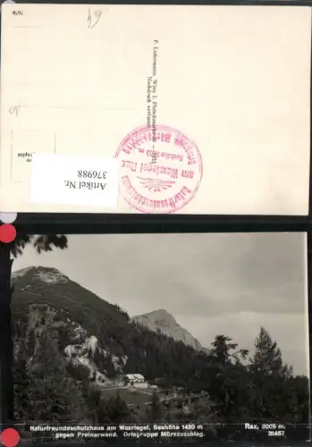 376988,Naturfreundeschutzhaus Berghütte am Waxriegel b. Kapellen geg. Preinerwand