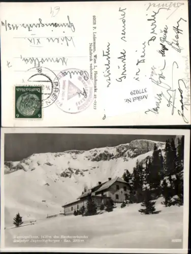 377029,Rax Waxriegelhaus Berghütte b. Kapellen Bergkulisse Winterbild