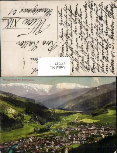 377037,Mürzzuschlag Totale m. Schneealpe Bergkulisse