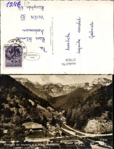 377038,Krampen b. Neuberg an d. Mürz Karlgraben geg. Schneealpe Bergkulisse