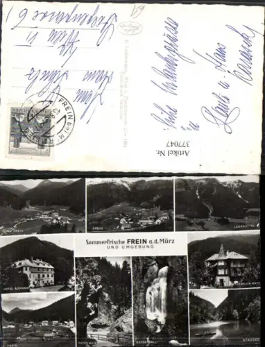 377047,Frein an d. Mürz u. Umgebung Totale Wasserfall Pension Mayer Stausee Mehrbildkarte