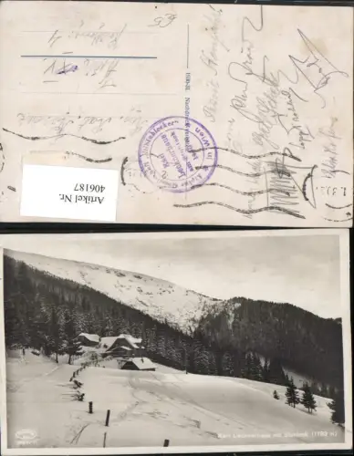 406187,Karl Lechnerhaus Berghütte b. Spital am Semmering m. Stuhleck Winterbild