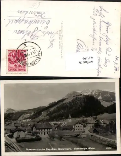 406199,Kapellen Teilansicht m. Schneealpe Bergkulisse