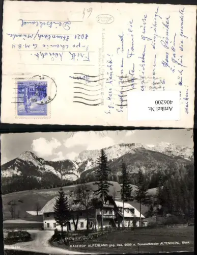 406200,Altenberg Gasthof Alpenland geg. Rax Bergkulisse